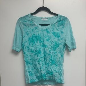 Teal tie-dye Short Sleeve Top